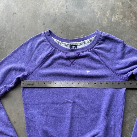 PINK Victoria's Secret Love Pink Sweatshirt Women's XS Purple Long Sleeve - Picture 5 of 7
